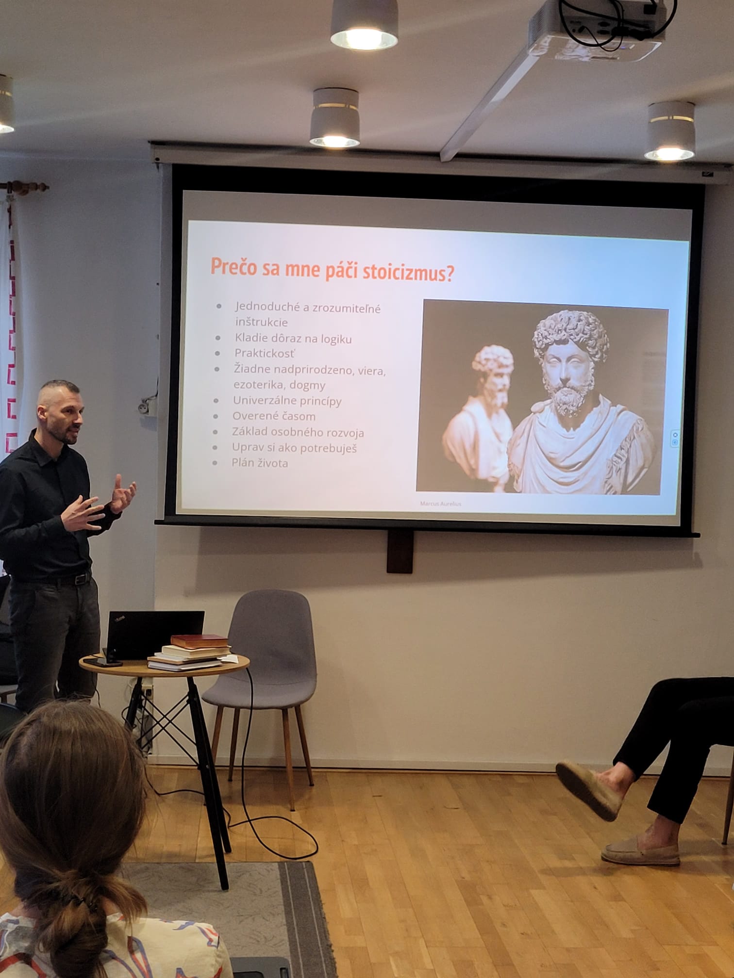 Michal Kmet na workshope stoicizmu